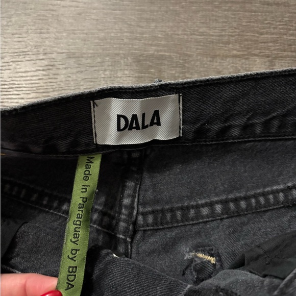 DALA Black Distressed Denim Shorts - Picture 4 of 5